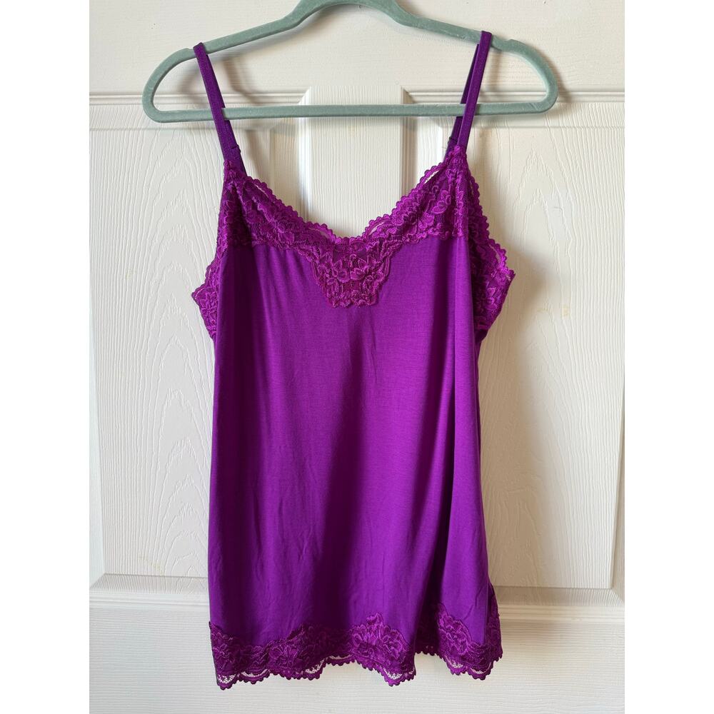 Y2K Lane Bryant Purple Lace Trim Cami NWT Womens Size 14/16